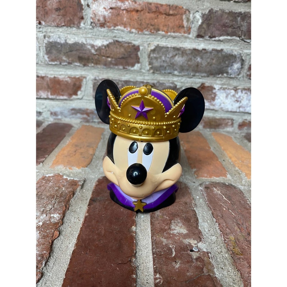 Disney On Ice Mickey Mouse King Crown Flip Top Cup Souvenir Mug Plastic Cup